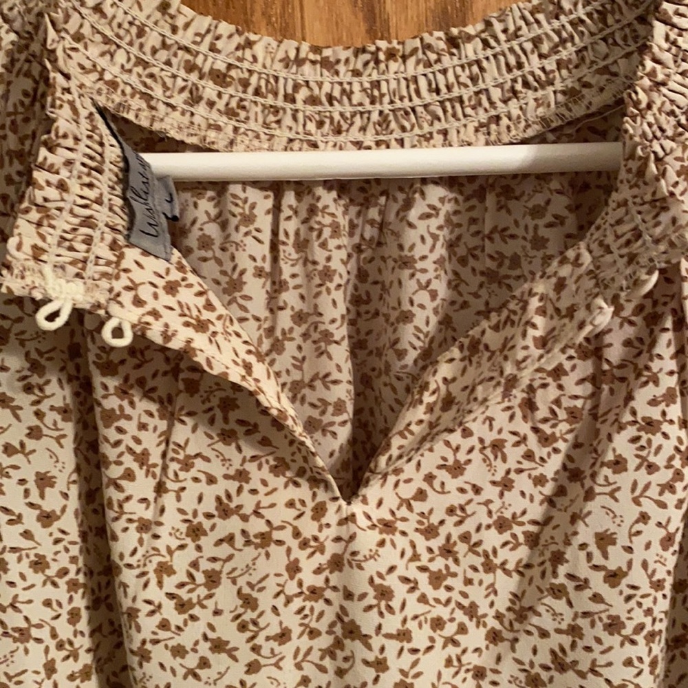 Wishlist Apparel Cream and Black Peplum Button Top - Picture 7 of 9